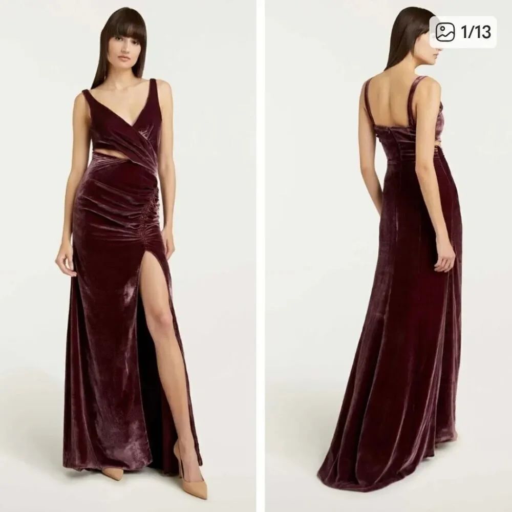 Cinq A Sept Genevive Velvet Cutout Gown Sz 8